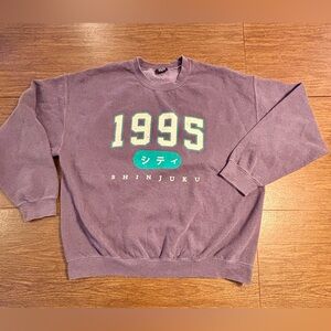 Men’s BGD Washed Purple Sweatshirt with Front Screen Size Med EUC